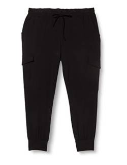 KAFFE CURVE Damen Hose Casual Cargohose Große Größen Jogginghose Damen Hose Casual Cargohose Große Größen Jogginghose Black Deep S von KAFFE CURVE