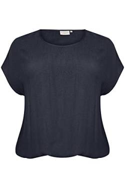 KAFFE CURVE Kurzarm-Bluse KCami Bluse Große Größen Damen Basic Casual Shirt Kurzarm Kurzärmeliges Midnight Marine 50 von KAFFE CURVE