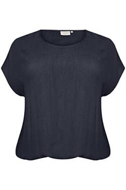 KAFFE CURVE Kurzarm-Bluse KCami Bluse Große Größen Damen Basic Casual Shirt Kurzarm Kurzärmeliges Midnight Marine 52 von KAFFE CURVE