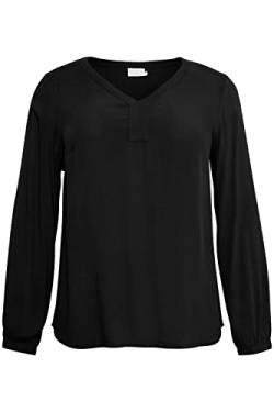 KAFFE CURVE Langarm-Bluse KCami Damen Bluse Große Größen Langarm V-Ausschnitt Shirt Black deep 48 von KAFFE CURVE