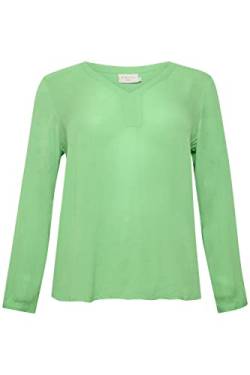 KAFFE CURVE Langarm-Bluse KCami Damen Bluse Große Größen Langarm V-Ausschnitt Shirt Poison Green 44 von KAFFE CURVE