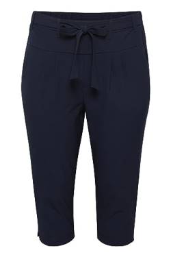 KAFFE CURVE Pants Suiting KCjia Damen Hose Große Größen CAPI Mit Taschen Casual Schleife Gürtel Midnight Marine 44 von KAFFE CURVE