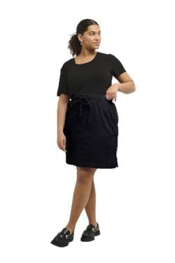 KAFFE CURVE Rock KCnana Damen Große Größen Rock Knielang Baumwollrock Skirt Tunnelzug Sommerrock Black Deep 46 von KAFFE CURVE