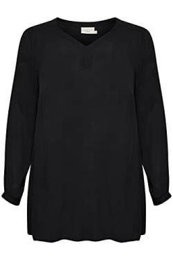 KAFFE CURVE Tunika KCami Damen Große Größen Tunika Casual Langarm V-Ausschnitt Bluse Black deep 44 von KAFFE CURVE