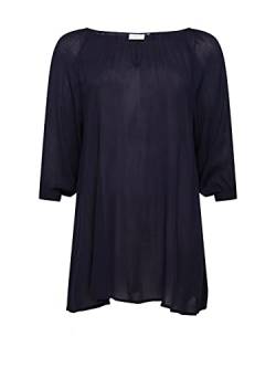 KAFFE CURVE Tunika KCami Damen Tunika 3/4 Arm Casual Rundhals Shirt Große Großen Midnight Marine 44 von KAFFE CURVE