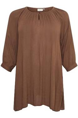 KAFFE CURVE Tunika KCami Damen Tunika 3/4 Arm Casual Rundhals Shirt Große Großen Soft Silt 46 von KAFFE CURVE