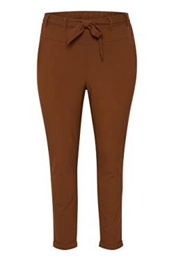 Kaffe Curve Damen KCjia Belt Pants Hose, Cherry Mahogany, 46 von KAFFE CURVE