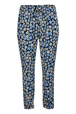 Kaffe Curve Damen KCtiri Ami Pants Freizeithosen, Midnight/Blue Flower Print, 48 EU von KAFFE CURVE