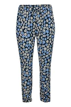 Kaffe Curve Damen KCtiri Ami Pants Freizeithosen, Midnight/Blue Flower Print, 70 Größen von KAFFE CURVE