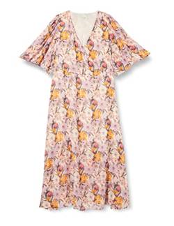 Kaffe Curve Damen Kcsorria Maxi Dress Kleid, Beige/Pink/Orange Flower, 48/Grande Taille von KAFFE CURVE