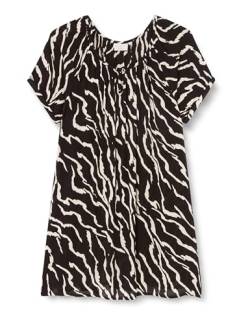 Kaffe Curve Damen Plus-Size Women's Tunic Short Sleeves Round Neck Printed Casual Fit Tunika, Black/Antique Zebra Print, von KAFFE CURVE
