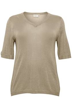 Kaffe Curve Plus-Size Damen Pullover Metallic Stoff Relaxed Fit V-Neck, Feather Gray von KAFFE CURVE