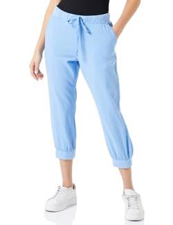 KAFFE Caprihose Naya Caprihose Damen Sommer Casual 3/4 Sommerhose High Waist Capri Hose Mit Kordelzug Vista Blue 42 von KAFFE