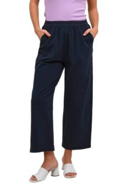 KAFFE Casual Hose KAnaya Damen Casual Hose Culotte Weites Bein Hohe Taille Capri Damenhose Midnight Marine 40 von KAFFE