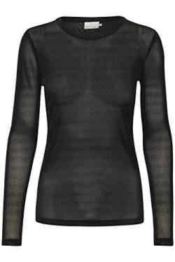 KAFFE Damen Kamio T-Shirt, Black Silver Lurex, X-Large von KAFFE