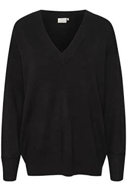 KAFFE Damen Langarm Strickpullover Basic Pullover V-Ausschnitt Damen Langarm Strickpullover Basic Pullover V-Ausschnitt Black Deep XS von KAFFE