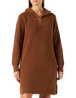 KAFFE Damen Sweatshirt, mit Half-Reißverschluss, Langer Pullover, Jumper Lässiges Kleid, karamellfarben, Large von KAFFE
