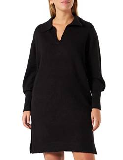 KAFFE Damen Women's Sweater Dress Pullover Jumper Knit Tunic V-Neck Lässiges Kleid, Black Deep, Large von KAFFE