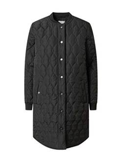 KAFFE Jacke KAshally Damen Jacke Gesteppte Lange Mantel Langarm mit Knöpfen Steppjacke Black deep 40 von KAFFE