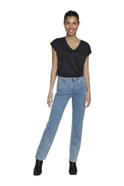 KAFFE Jeans KAvicky Damen Jeans Jeanshose Straight mit Geradem Bein Hose mit Hoher Bund Light Blue Washed Denim 36 von KAFFE