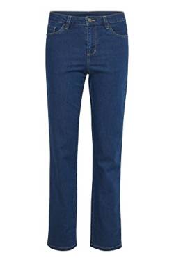 KAFFE Jeans KAvicky Damen Jeans Jeanshose Straight mit Geradem Bein Hose mit Hoher Bund Medium Blue Washed Denim 36 von KAFFE