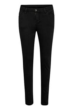 KAFFE Jeans KAvicky Damen Skinny Jeans Slim Fit Hose mit Hoher Taille Stretch Black Deep 40 von KAFFE