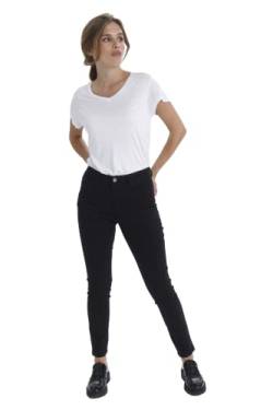 KAFFE Jeans KAvicky Damen Skinny Jeans Slim Fit Hose mit Hoher Taille Stretch Black Deep 46 von KAFFE