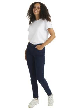 KAFFE Jeans KAvicky Damen Skinny Jeans Slim Fit Hose mit Hoher Taille Stretch Dark Blue Denim 34 von KAFFE