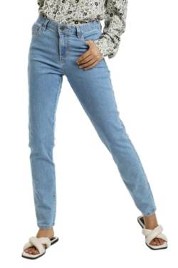 KAFFE Jeans KAvicky Damen Skinny Jeans Slim Fit Hose mit Hoher Taille Stretch Light Blue Washed Denim 44 von KAFFE