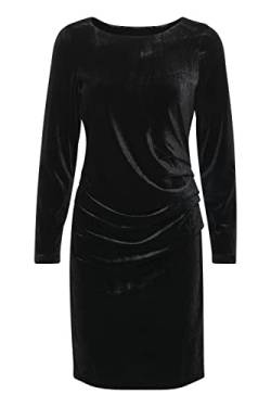 KAFFE Kleid Kelly Damen Kleid Samt Rundhals Langarm Cocktail Abendkleid Samtkleid Black Deep L von KAFFE