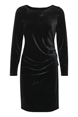 KAFFE Kleid Kelly Damen Kleid Samt Rundhals Langarm Cocktail Abendkleid Samtkleid Black Deep S von KAFFE