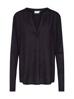 KAFFE Langarm-Bluse Kacalina Damen Bluse Langarm Casual Basic Shirt V-Ausschnitt Black deep 34 von KAFFE