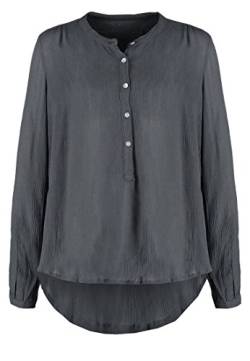 KAFFE Langarm-Bluse Karla Damen Bluse Amber Langarm Shirt Elegant V Ausschnitt Henley Stil Smoked Pearl 36 von KAFFE