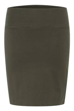 KAFFE Rock Penny Damen Rock Knielang Midirock Jersey Pencil Penny Skirt Strechy Bleistiftrock Forest Night XS von KAFFE