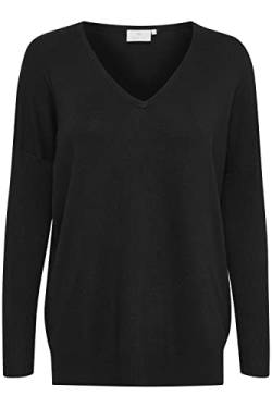 KAFFE Strickpullover KAmachelle Damen Strickpullover Langarm V-Ausschnittt Pullover Knit Oberteil Black Deep L von KAFFE