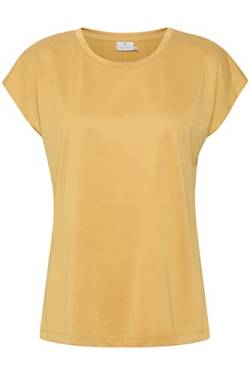 KAFFE T-Shirt KAlise Damen T-Shirt Kurzarm Basic Rundhals Einfarbiges Top Golden Apricot XS von KAFFE