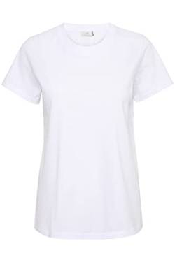 KAFFE T-Shirt KAmarin Damen T-Shirt Kurzarm Top Casual Basic Einfarbig Rundhals Optical White S von KAFFE