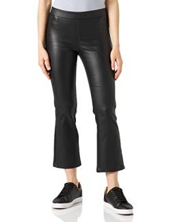 Kaffe Damen Faux Leather Trousers Jeggings with Pockets Slim Fit Wide Legs Hose, Black Deep, 46 von KAFFE