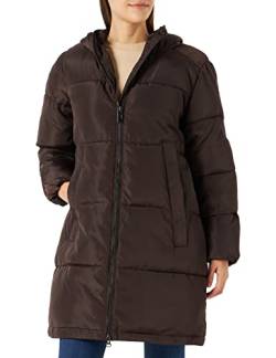Kaffe Damen Puffer Coat Padded Longline Hooded Zip Long Sleeve Jacke, Java, 38 von KAFFE