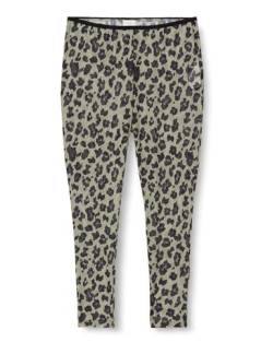 Kaffe Damen Women's Leggings Mesh Animal Print Skinny Fit Ankle Length High-Waisted Hose, Light Green Leopard, von KAFFE