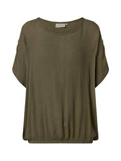 Kaffe Damen Women's Short Sleeve with Elastic Hem Loose Fit Blouse, Dark Green, 36 von KAFFE