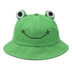 KAIAIWLUO Frosch Hut,Funy Cute Baumwolle Frosch Eimer Hut Faltbarer Frog Fischerhut Sonnenhut Angelkappe Sommerhut für Männer Frauen Teenager Camping Wandern Angeln Jagd von KAIAIWLUO