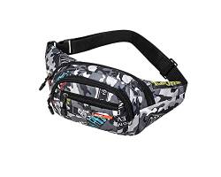 KAIAIWLUO Gürteltasche,Camo Wasserdicht Bauchtasche Camouflage Hüfttasche Nylon Geldgürtel für Männer Kinder Jungen Laufen Wandern Reisen Sport 13,65 * 4,68 Zoll von KAIAIWLUO