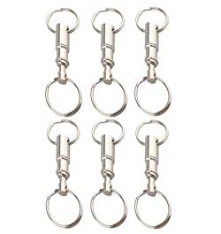 Schlüsselanhänger mit Schnellverschluss,6 PCS Abnehmbare Schlüsselanhänger Quick Release Shlüsselring Kupplung Tragbarer Geteilte Schlüsselanhänger mit zwei Enden Schlüsselorganisator-Kupplung von KAIAIWLUO