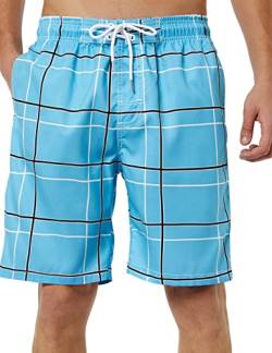 KAILUA SURF Herren-Badehose, lang, schnell trocknend, Herren-Boardshorts, 22,9 cm Schrittlänge, Herren-Badeanzüge mit Netzfutter, A38, S von KAILUA SURF