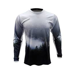 KAISUN Herren Fahrradtrikot Langarm MTB-Trikot Schnell Trocknend Atmungsaktiv Mountainbike Kleidung Radfahren Jersey Downhill (Color : TYP-1, Size : 5XL) von KAISUN