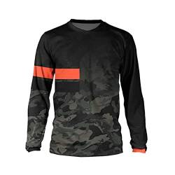 KAISUN Herren Fahrradtrikot Langarm MTB-Trikot Schnell Trocknend Atmungsaktiv Mountainbike Kleidung Radfahren Jersey Downhill (Color : TYP-8, Size : 3XL) von KAISUN