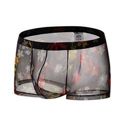 KAIXLIONLY Boxershorts Herren Sexy Unterwäsche Transparente Durchsichtige Shorts Hot Lip Print Unterhose Männer Reizwäsche Unterhosen Slips Höschen Mens Panties von KAIXLIONLY