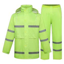 KAIXLIONLY Regenjacke Herren Set Regenanzug Leichte Outdoor Männer Reflektierender Regenjacke Fahrrad und Regenhose Wasserdicht Atmungsaktiv Herren Regenanzug für Fischen Wandern Camping von KAIXLIONLY