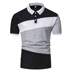 Poloshirts Herren Basic Langarm Polohemd Golf T-Shirt Regular-Fit Herren Poloshirts Bedruckte Knöpfe Casual Leichte Slim Fit Shirts mit Reißverschluss von KAIXLIONLY